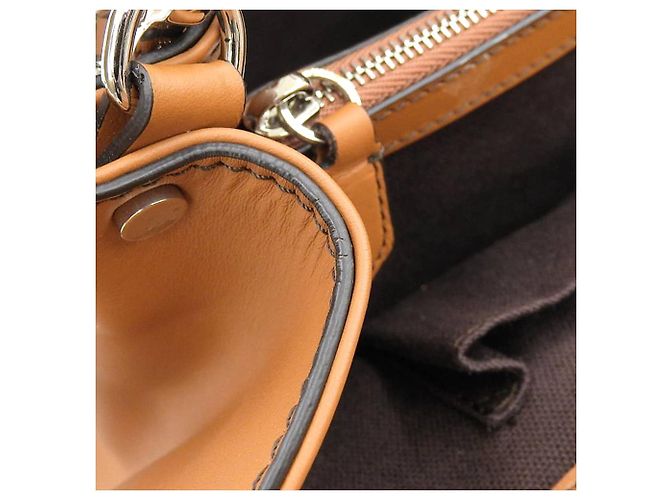 Sac à main 2WAY en cuir python Max Mara Marron - vue 9