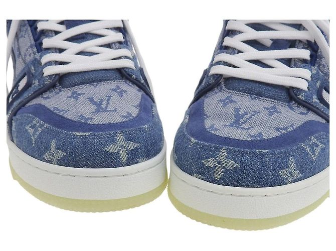 Sneakers Denim Trainer Louis Vuitton Blu - vista 3