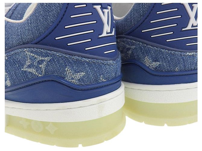 Sneakers Denim Trainer Louis Vuitton Blu - vista 4
