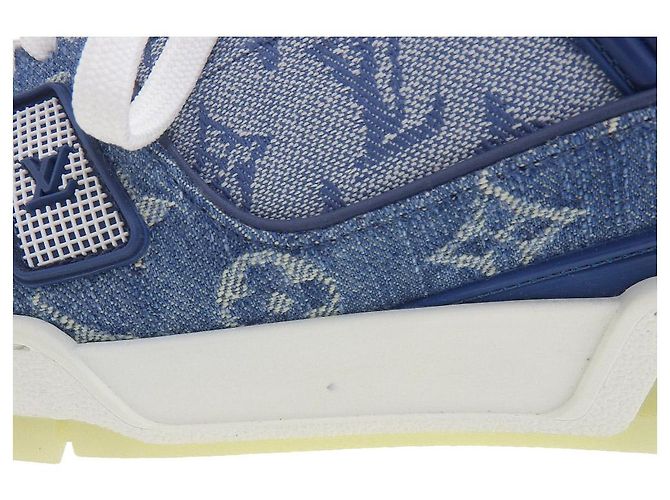 Sneakers Denim Trainer Louis Vuitton Blu - vista 5