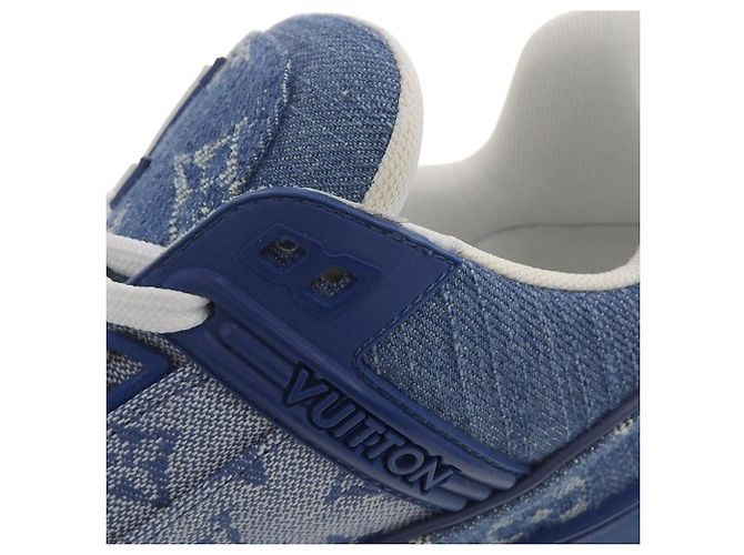 Sneakers Denim Trainer Louis Vuitton Blu - vista 6