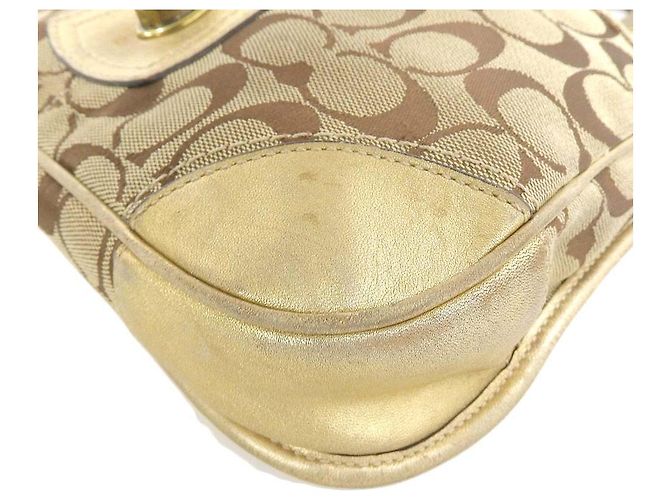 Borsa a Spalla in Tela e Pelle Coach F10567 Beige - vista 3