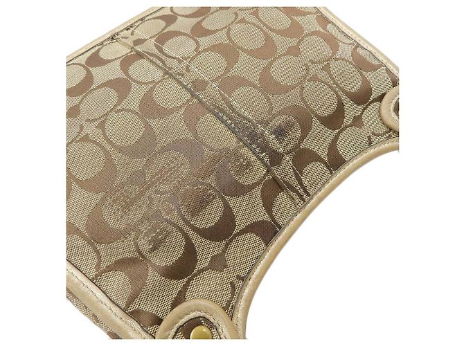 Borsa a Spalla in Tela e Pelle Coach F10567 Beige - vista 4