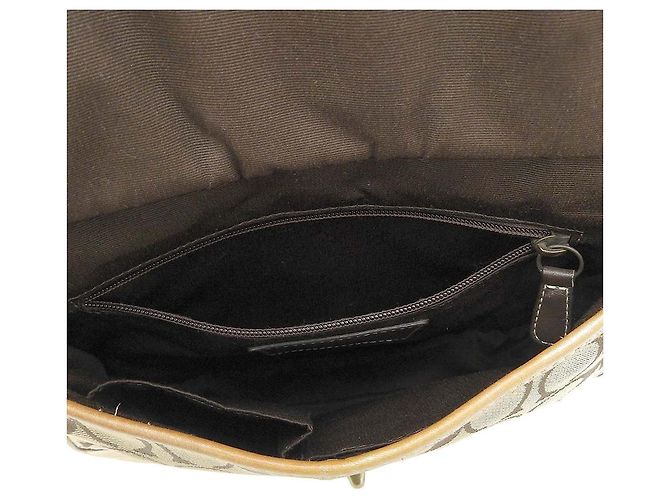 Borsa a Spalla in Tela e Pelle Coach F10567 Beige - vista 8