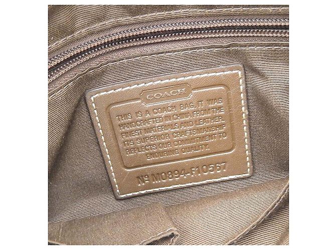 Borsa a Spalla in Tela e Pelle Coach F10567 Beige - vista 9