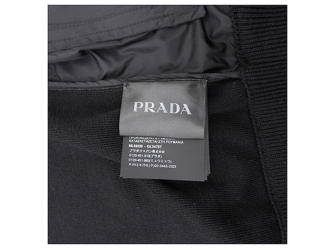 Prada Nylon-Wolljacke Schwarz 54 - Ansicht 6