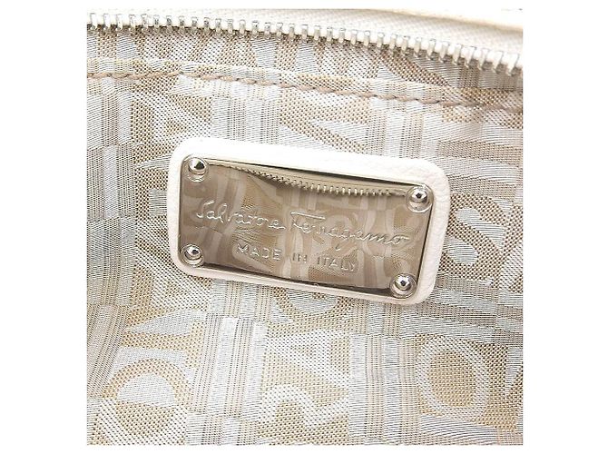 Borsa a Spalla in Pelle Salvatore Ferragamo Bianco - vista 8