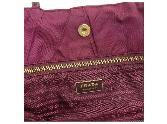 Prada Nylon Crispy Handtasche BN1596 Rot Bordeaux - Ansicht 10