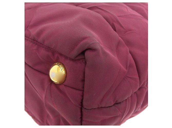 Prada Nylon Crispy Handtasche BN1596 Rot Bordeaux - Ansicht 4