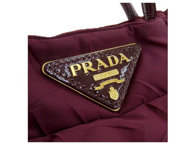 Prada Nylon Crispy Handtasche BN1596 Rot Bordeaux - Ansicht 9