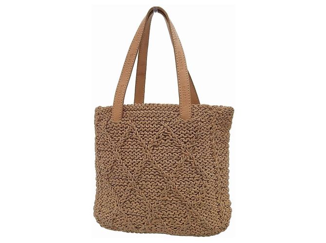 Bolsa de mão de couro trançado camel da Chanel Marrom Camelo - vista 2