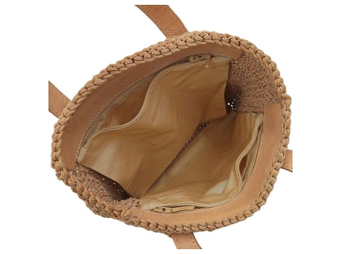 Bolsa de mão de couro trançado camel da Chanel Marrom Camelo - vista 3