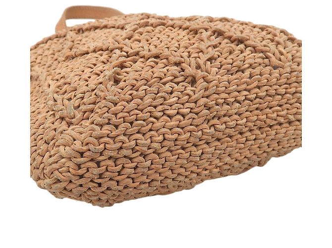 Bolsa de mão de couro trançado camel da Chanel Marrom Camelo - vista 4