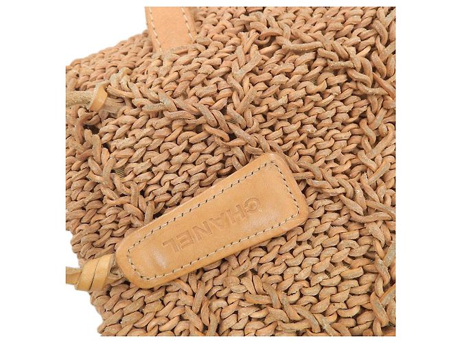 Bolsa de mão de couro trançado camel da Chanel Marrom Camelo - vista 5