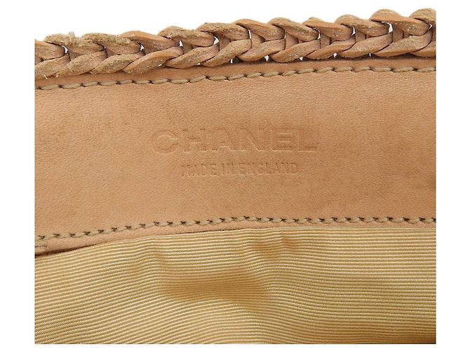 Bolsa de mão de couro trançado camel da Chanel Marrom Camelo - vista 8