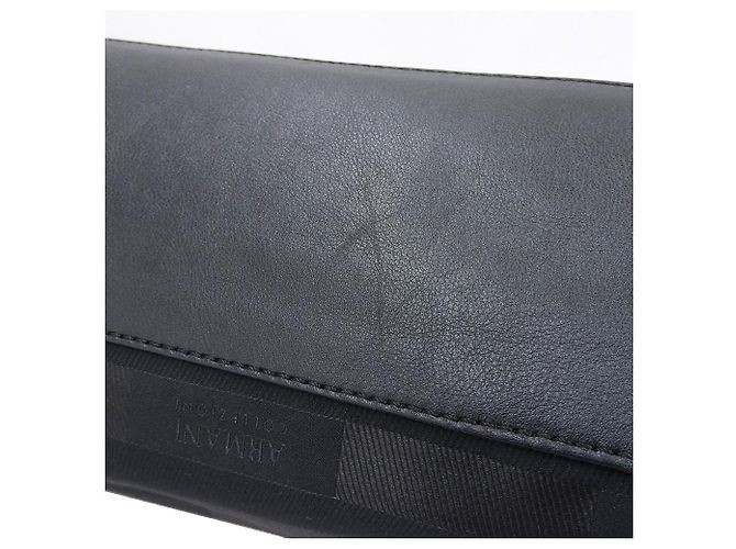 Borsa a tracolla in pelle rivestita Armani Nero - vista 3