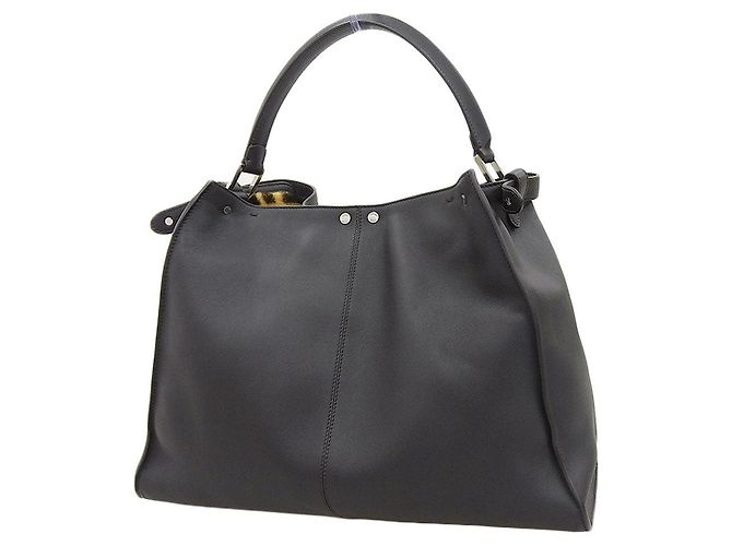 Fendi Peekaboo X-Lite Lederhandtasche Braun Dunkelbraun - Ansicht 2