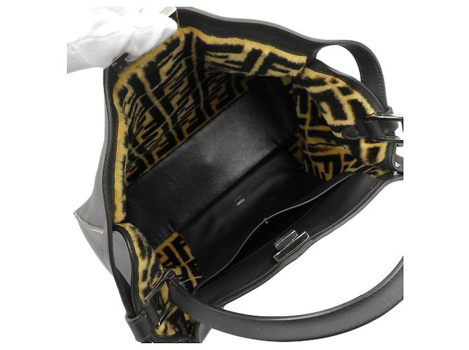 Fendi Peekaboo X-Lite Lederhandtasche Braun Dunkelbraun - Ansicht 3