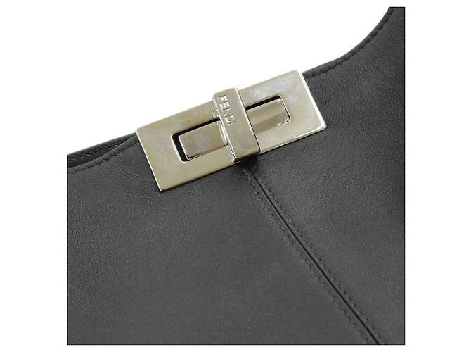Fendi Peekaboo X-Lite Lederhandtasche Braun Dunkelbraun - Ansicht 6