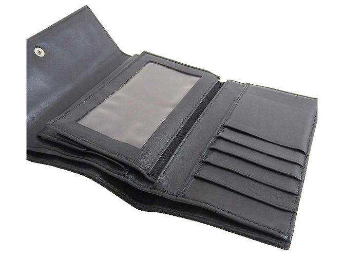 Fendi Logo Tri-Fold Wallet Black - view 7
