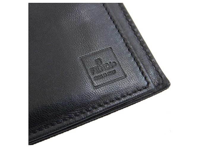 Fendi Logo Tri-Fold Wallet Black - view 8