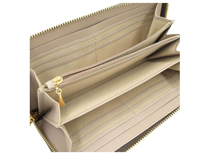 Autre Marque Cartera redonda con cremallera de cuero de cocodrilo marrón oscuro Castaño - vista 4