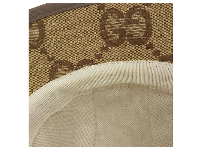 Chapéu bucket em lona Jumbo GG Gucci Unissex Marrom - vista 6