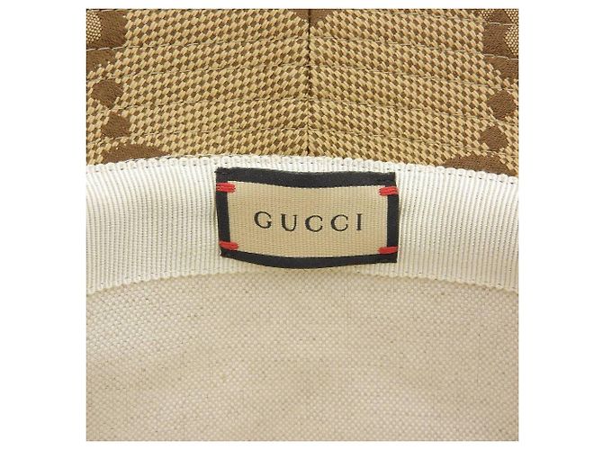 Chapéu bucket em lona Jumbo GG Gucci Unissex Marrom - vista 7