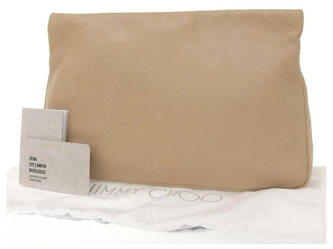 Pochette en cuir Zena Jimmy Choo rose beige - vue 2