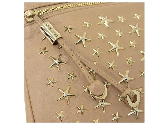 Pochette en cuir Zena Jimmy Choo rose beige - vue 4