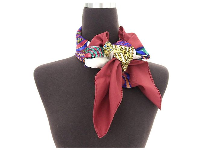 Foulard in seta Hermès 90 cm Rosso - vista 2