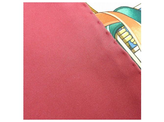 Foulard in seta Hermès 90 cm Rosso - vista 7
