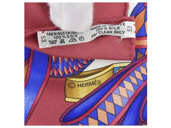 Foulard in seta Hermès 90 cm Rosso - vista 8