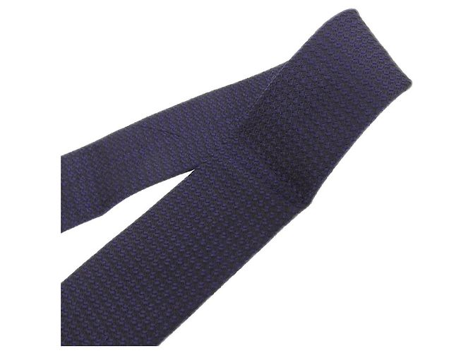Cravatta stretta in seta Gucci blu navy con ape - vista 6
