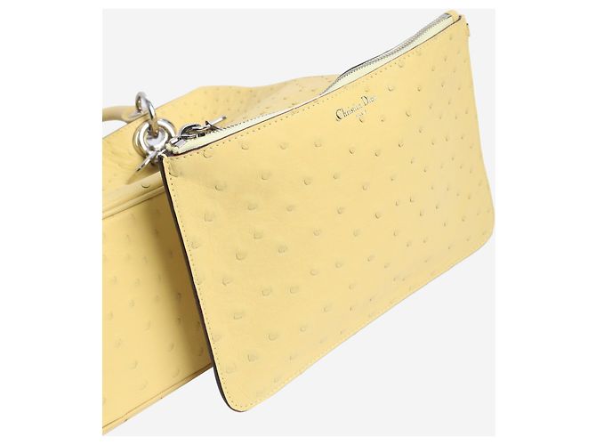Borsa 2 in 1 Diorissimo 2013 gialla in pelle di struzzo Giallo - vista 6