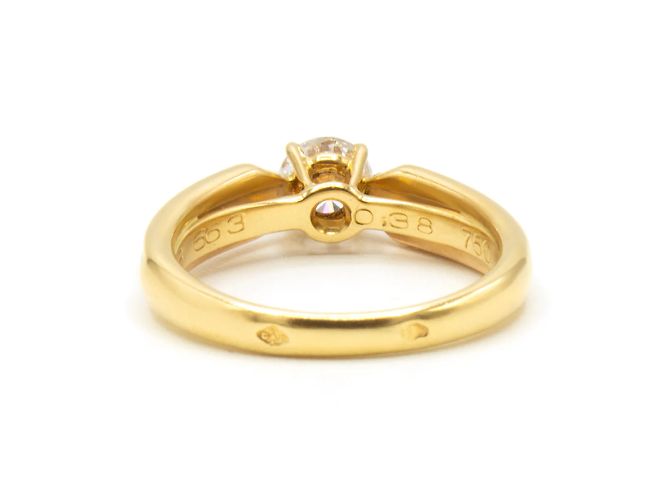 Cartier Trinity Solitaire Ring Diamant Gelb Rosa und Weißgold Größe 47 Golden - Ansicht 3