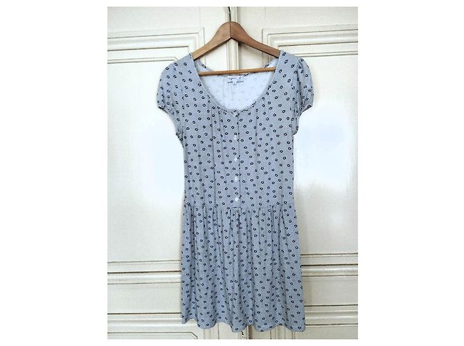 Agnès b. PREPPY QUADRILLE FLORAL KLEID TM Blau - Ansicht 18