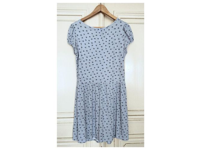 Agnès b. PREPPY QUADRILLE FLORAL KLEID TM Blau - Ansicht 2