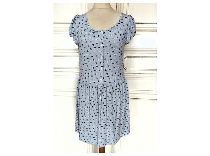 Agnès b. PREPPY QUADRILLE FLORAL KLEID TM Blau - Ansicht 3
