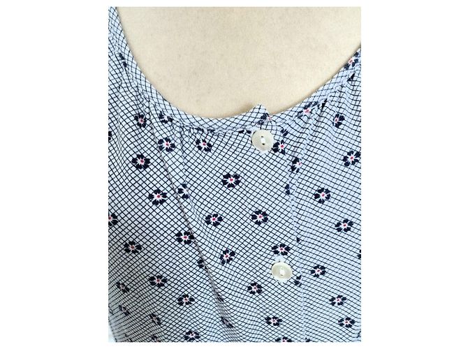 Agnès b. PREPPY QUADRILLE FLORAL KLEID TM Blau - Ansicht 4