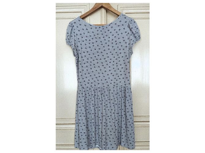 Agnès b. PREPPY QUADRILLE FLORAL KLEID TM Blau - Ansicht 6