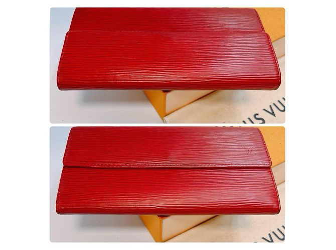 Louis Vuitton Sarah Geldbörse Rotes Leder - Ansicht 3