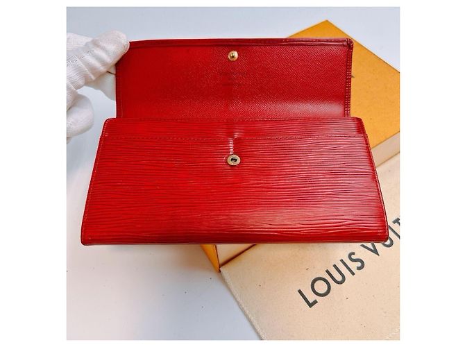 Louis Vuitton Sarah Geldbörse Rotes Leder - Ansicht 4