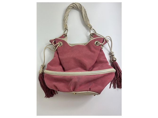 Borsa Lancel in tessuto rosa - vista 2
