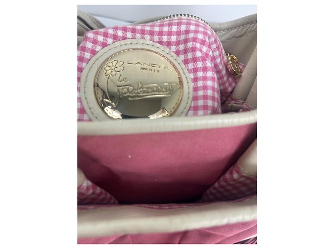 Borsa Lancel in tessuto rosa - vista 5