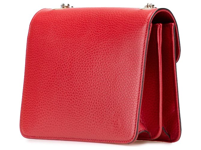Gucci Rosso Piccolo Dollar in Pelle di Vitello Borsa a Spalla Interlocking G - vista 2