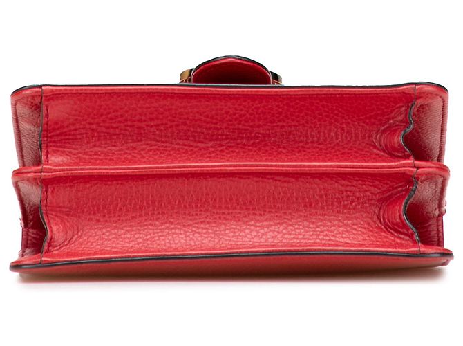 Gucci Rosso Piccolo Dollar in Pelle di Vitello Borsa a Spalla Interlocking G - vista 3