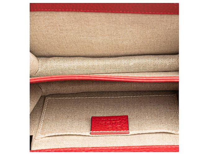 Gucci Rosso Piccolo Dollar in Pelle di Vitello Borsa a Spalla Interlocking G - vista 4