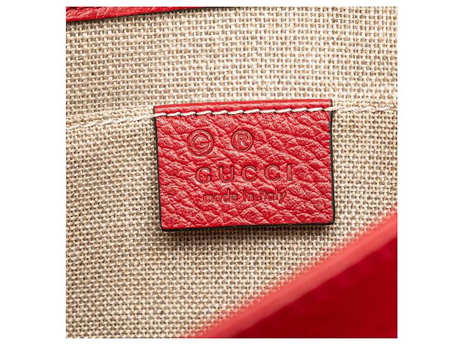 Gucci Rosso Piccolo Dollar in Pelle di Vitello Borsa a Spalla Interlocking G - vista 5