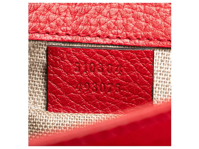 Gucci Rosso Piccolo Dollar in Pelle di Vitello Borsa a Spalla Interlocking G - vista 6
